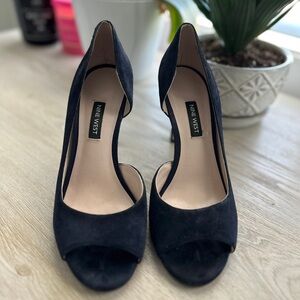 Nine West Black Peep-Toe Heels